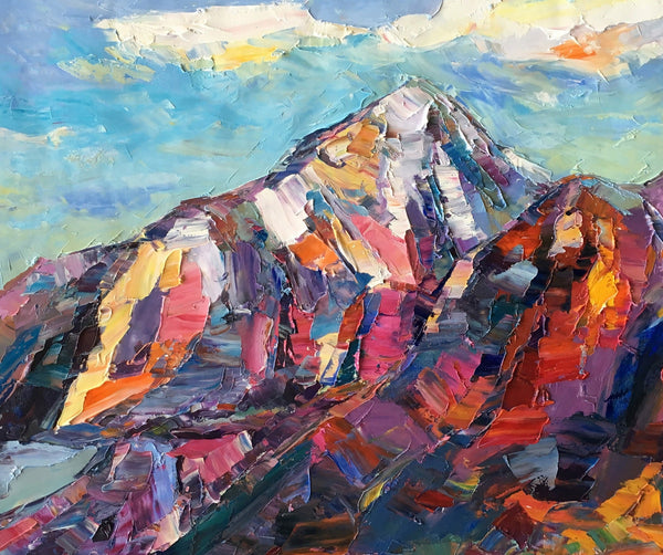 Abstract Mountain Painting, Landscape Wall Art Paintings, Custom Original Landscape Painting, Mountain Landscape Painting-Art Painting Canvas