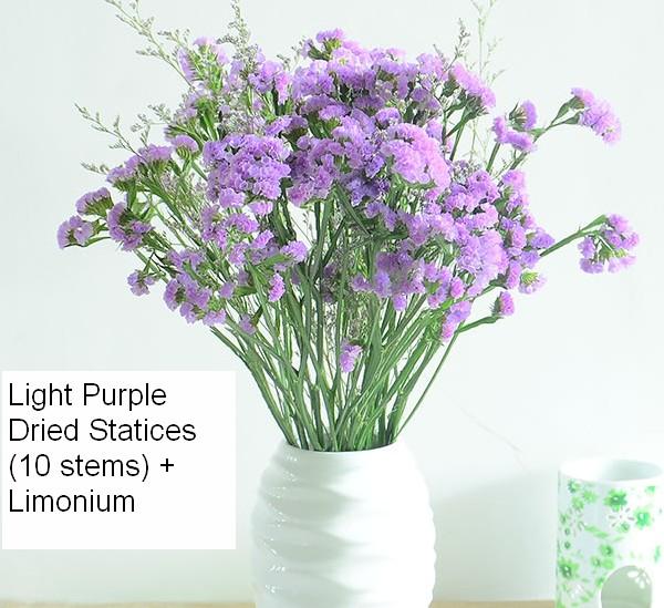 A Bunch Dried Statices Flowers with Limoniums, Dried Flowers, Flower Bunches, Dried Floral-Art Painting Canvas