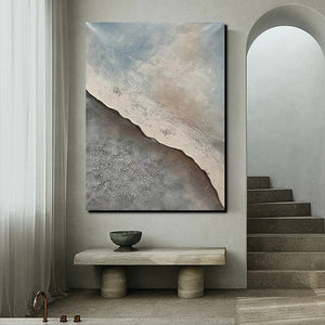 Bedroom Wall Art Ideas, Abstract Seashore Painting, Acrylic Canvas Paintings for Living Room, Simple Wall Art Ideas, Contemporary Paintings-Art Painting Canvas