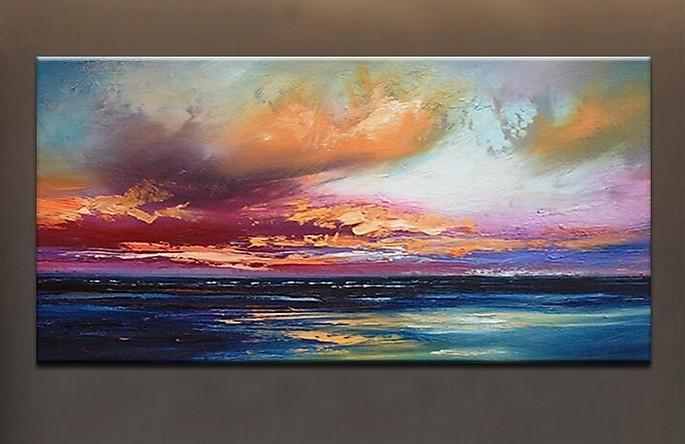 Abstract Landscape Paintings, Contemporary Wall Art Paintings, Simple Modern Paintings for Living Room-Art Painting Canvas