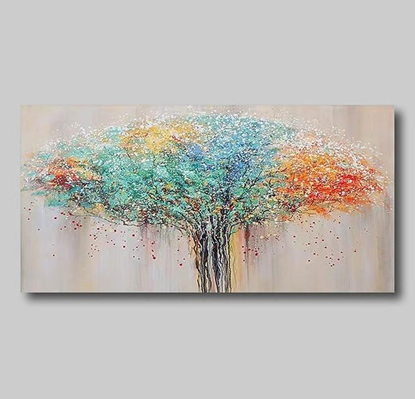 Colorful Tree Paintings, Modern Wall Art Paintings, Simple Modern Paintings for Bedroom-Art Painting Canvas