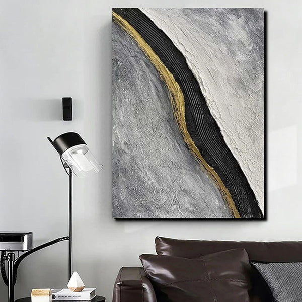 Bedroom Wall Art Ideas, Black Abstract Painting, Acrylic Canvas Paintings for Living Room, Simple Wall Art Ideas, Buy Paintings Online-Art Painting Canvas