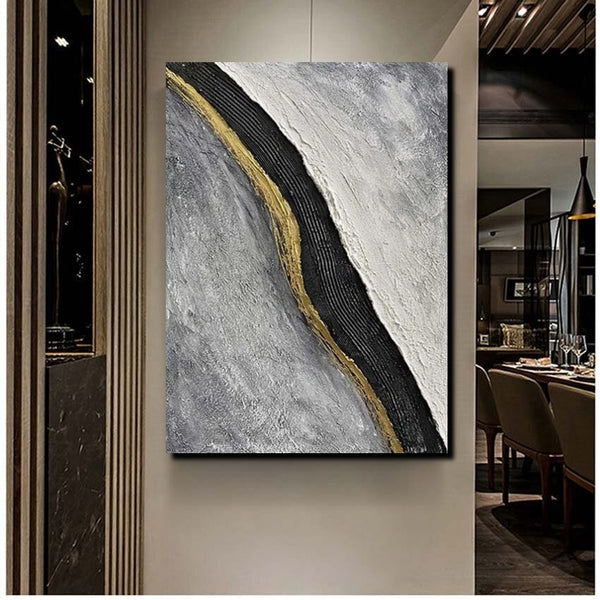 Bedroom Wall Art Ideas, Black Abstract Painting, Acrylic Canvas Paintings for Living Room, Simple Wall Art Ideas, Buy Paintings Online-Art Painting Canvas