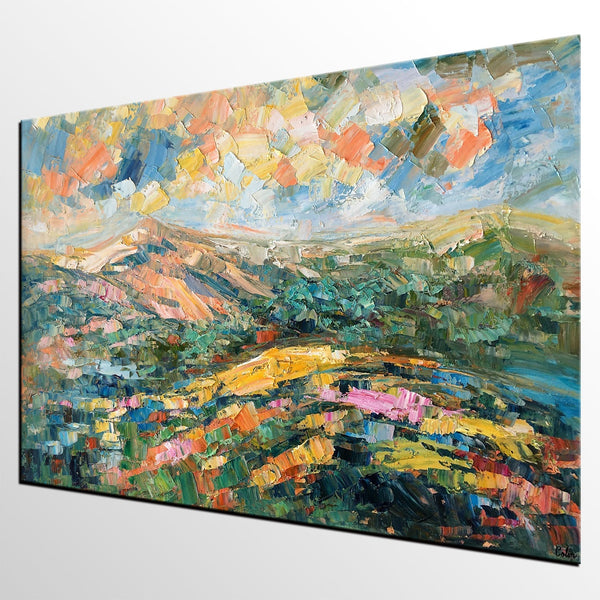 Landscape Oil Painting, Abstract Autumn Mountain Painting, Canvas Painting for Sale-Art Painting Canvas