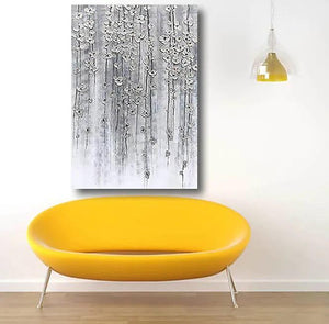 Abstract Flower Painting, Flower Acrylic Painting, Canvas Painting Flower, Paintings for Bedroom, Simple Modern Acrylic Paintings-Art Painting Canvas