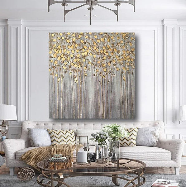 Birch Tree Paintings, Easy Painting Ideas for Bedroom, Acrylic Painting on Canvas, Large Acrylic Canvas Paintings, Huge Painting for Sale-Art Painting Canvas