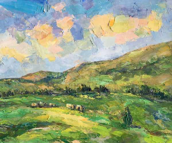 Landscape Painting for Sale, Mountain Painting, Custom Original Landscape Painting on Canvas, Landscape Painting for Living Room-Art Painting Canvas