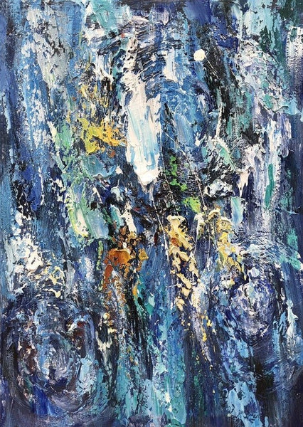 Simple Modern Art Ideas, Blue Abstract Canvas Painting, Contemporary Acrylic Paintings, Modern Paintings for Living Room, Large Wall Art Paintings-Art Painting Canvas