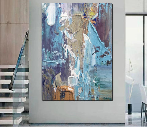Hand Painted Wall Painting, Abstract Acrylic Painting for Bedroom, Simple Modern Abstract Art, Extra Large Painting Ideas for Living Room-Art Painting Canvas