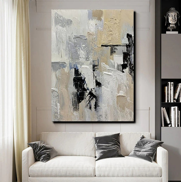 Heavy Texture Painting, Modern Abstract Painting, Simple Wall Art Ideas, Dining Room Abstract Painting, Acrylic Canvas Paintings-Art Painting Canvas