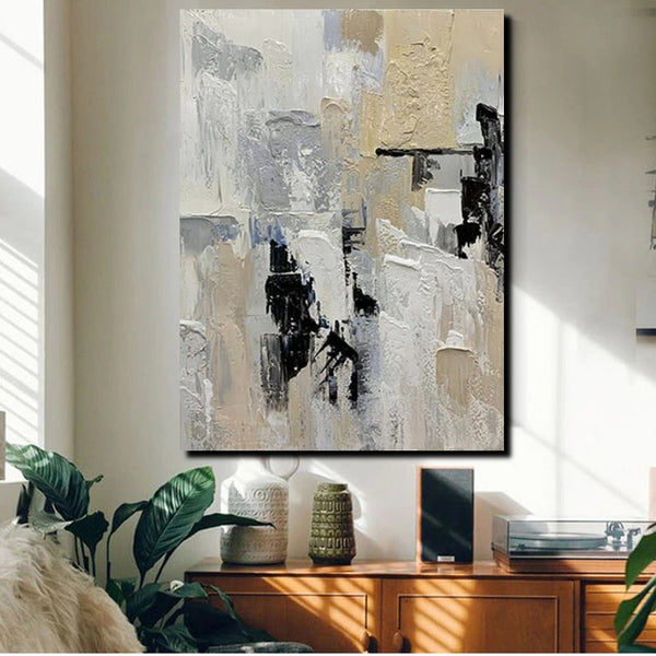 Heavy Texture Painting, Modern Abstract Painting, Simple Wall Art Ideas, Dining Room Abstract Painting, Acrylic Canvas Paintings-Art Painting Canvas