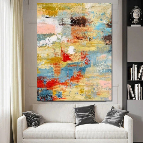 Contemporary Modern Art Paintings, Simple Modern Art, Living Room Wall Art Ideas, Palette Knife Paintings, Large Modern Art Ideas-Art Painting Canvas