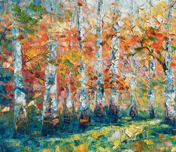 Original Wall Art, Birch Tree Painting, Landscape Painting, Custom Canvas Wall Art, Original Artwork, Canvas Painting, Tree Painting-Art Painting Canvas