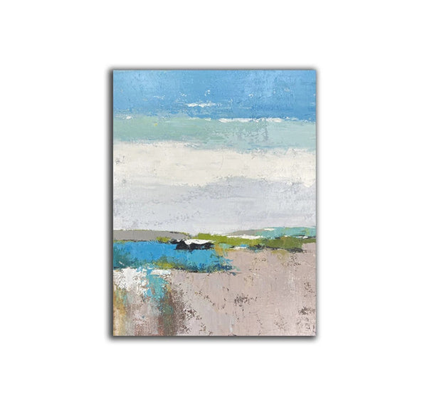 Acrylic Paintings on Canvas, Simple Modern Art, Large Paintings Behind Sofa, Acrylic Painting for Bedroom, Blue Modern Paintings, Buy Paintings Online-Art Painting Canvas