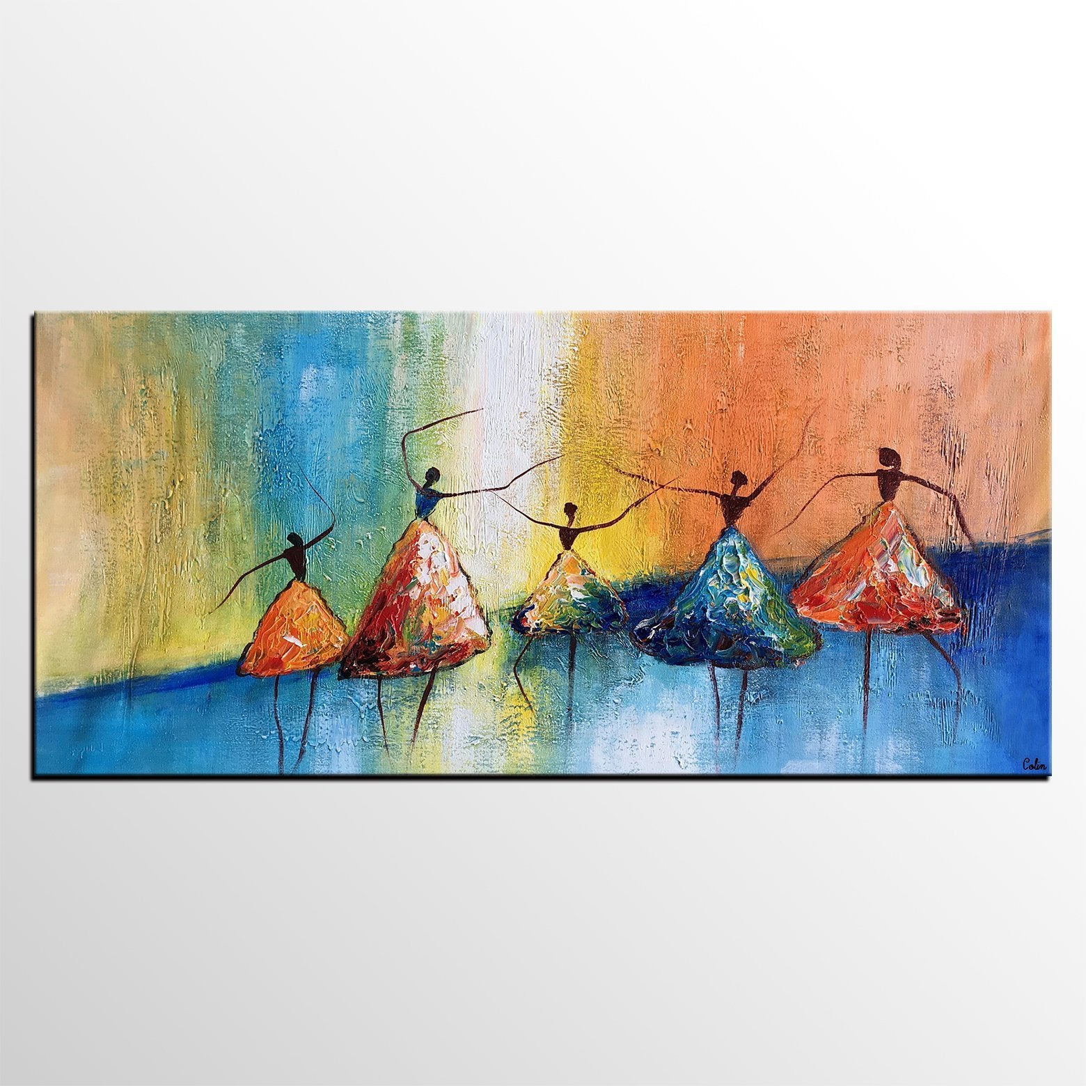 Acrylic Abstract Painting, Ballet Dancer Painting, Abstract Modern Painting, Modern Paintings for Living Room,Custom Art-Art Painting Canvas