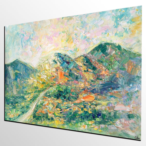Abstract Oil Painting, Impasto Painting, Custom Landscape Painting, Mountain Landscape Painting-Art Painting Canvas