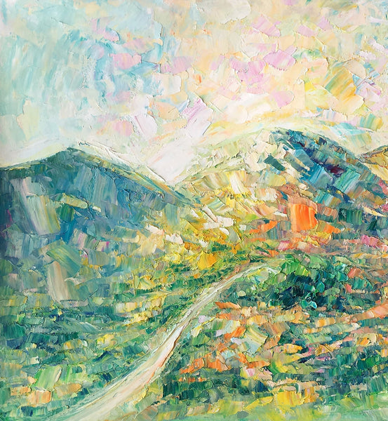 Abstract Oil Painting, Impasto Painting, Custom Landscape Painting, Mountain Landscape Painting-Art Painting Canvas