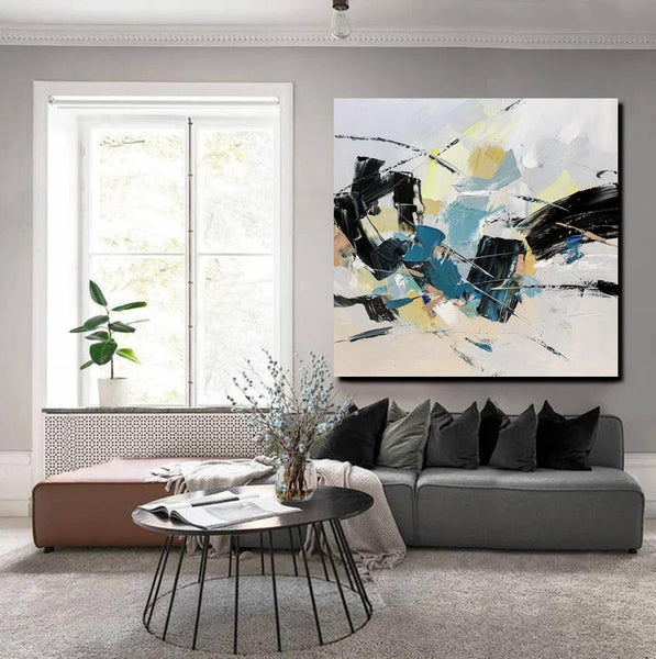 Bedroom Abstract Paintings, Simple Modern Paintings, Abstract Contemporary Art, Large Painting for Sale, Hand Painted Canvas Art-Art Painting Canvas