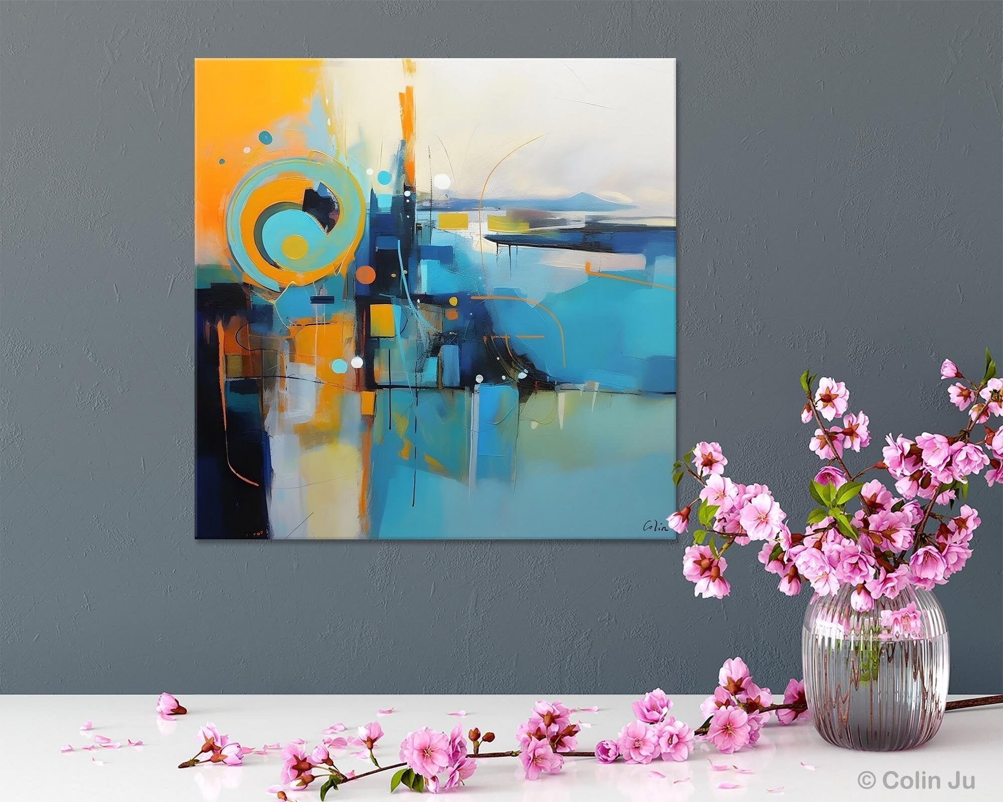 Modern Acrylic Paintings, Large Abstract Painting for Bedroom, Original Modern Wall Art Paintings, Oversized Contemporary Canvas Paintings-Art Painting Canvas