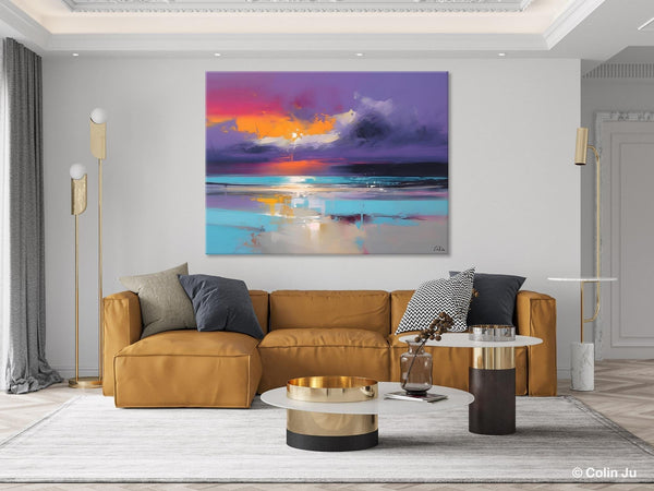 Abstract Landscape Paintings, Modern Abstract Wall Art, Extra Large Canvas Painting for Dining Room, Original Canvas Wall Art Paintings-Art Painting Canvas