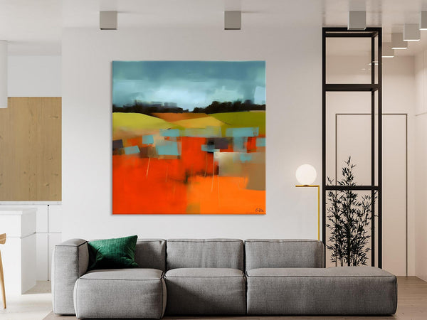 Original Landscape Wall Art Paintings, Oversized Modern Canvas Paintings, Modern Acrylic Artwork, Large Abstract Painting for Dining Room-Art Painting Canvas
