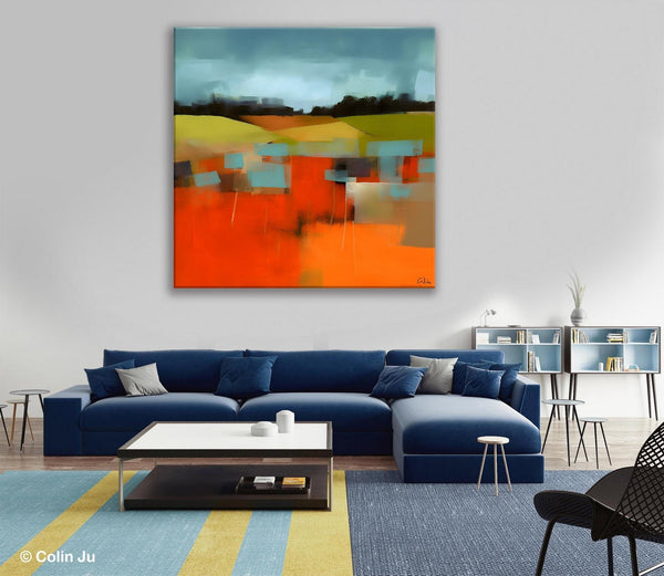 Original Landscape Wall Art Paintings, Oversized Modern Canvas Paintings, Modern Acrylic Artwork, Large Abstract Painting for Dining Room-Art Painting Canvas