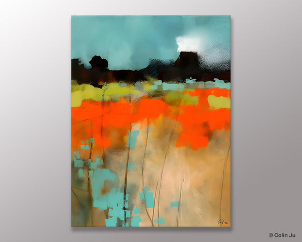 Modern Abstract Wall Art, Extra Large Canvas Painting for Dining Room, Original Canvas Wall Art Paintings, Abstract Landscape Paintings-Art Painting Canvas