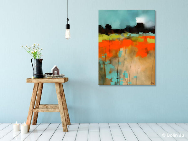Modern Abstract Wall Art, Extra Large Canvas Painting for Dining Room, Original Canvas Wall Art Paintings, Abstract Landscape Paintings-Art Painting Canvas