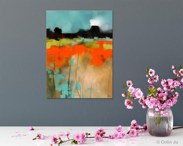 Modern Abstract Wall Art, Extra Large Canvas Painting for Dining Room, Original Canvas Wall Art Paintings, Abstract Landscape Paintings-Art Painting Canvas