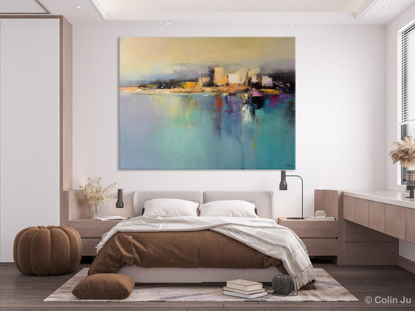 Abstract Landscape Paintings, Palette Knife Canvas Art, Extra Large Canvas Painting for Dining Room, Original Canvas Wall Art Paintings-Art Painting Canvas