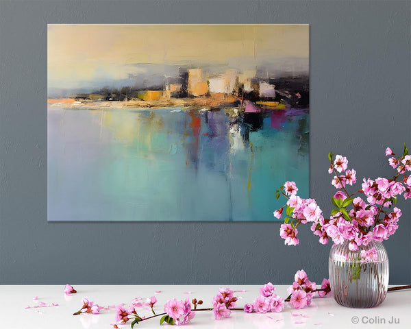 Abstract Landscape Paintings, Palette Knife Canvas Art, Extra Large Canvas Painting for Dining Room, Original Canvas Wall Art Paintings-Art Painting Canvas