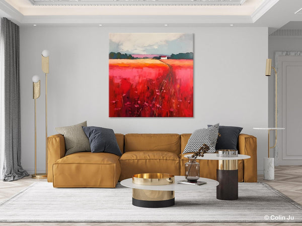 Original Landscape Paintings, Oversized Modern Wall Art Paintings, Modern Acrylic Artwork on Canvas, Large Abstract Painting for Living Room-Art Painting Canvas