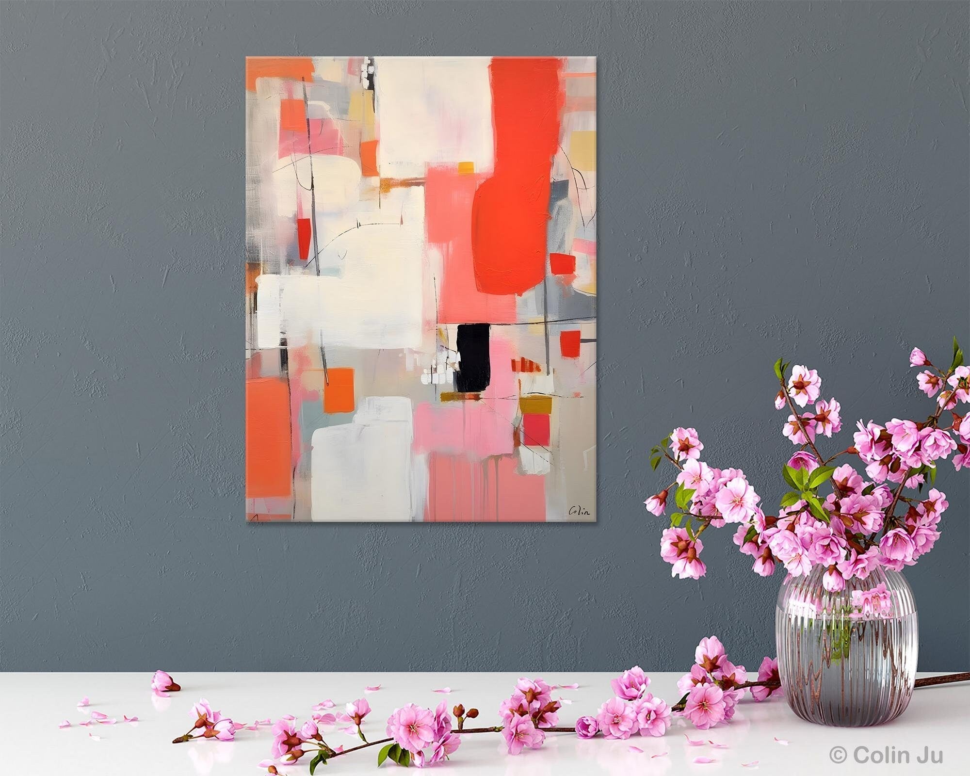 Extra Large Painting on Canvas, Huge Contemporary Acrylic Paintings, Extra Large Canvas Painting for Bedroom, Original Abstract Wall Art-Art Painting Canvas