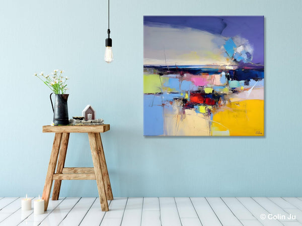Landscape Abstract Paintings, Original Canvas Wall Art Paintings, Modern Canvas Painting for Dining Room, Acrylic Painting on Canvas-Art Painting Canvas