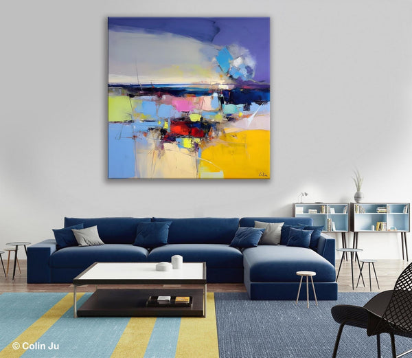 Landscape Abstract Paintings, Original Canvas Wall Art Paintings, Modern Canvas Painting for Dining Room, Acrylic Painting on Canvas-Art Painting Canvas