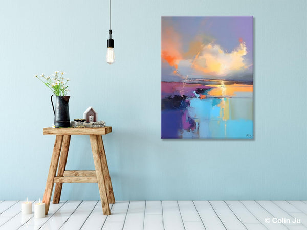 Original Landscape Paintings, Modern Paintings, Large Contemporary Wall Art, Acrylic Painting on Canvas, Extra Large Paintings for Bedroom-Art Painting Canvas