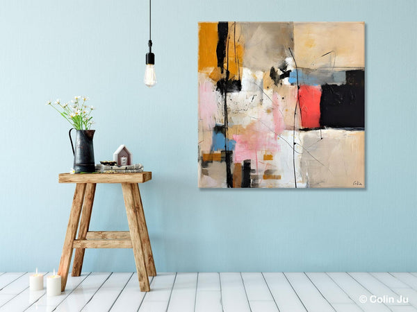 Contemporary Canvas Art, Modern Acrylic Artwork, Original Modern Paintings, Heavy Texture Canvas Art, Large Abstract Painting for Bedroom-Art Painting Canvas