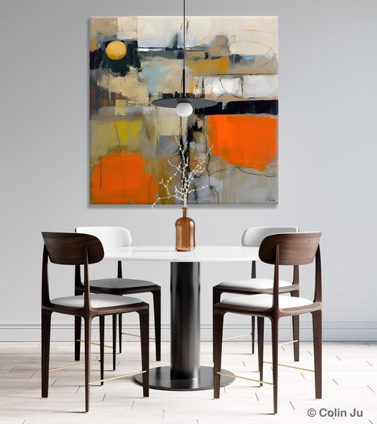 Modern Acrylic Artwork, Original Modern Art, Heavy Texture Canvas Paintings, Contemporary Canvas Art, Large Abstract Painting for Bedroom-Art Painting Canvas