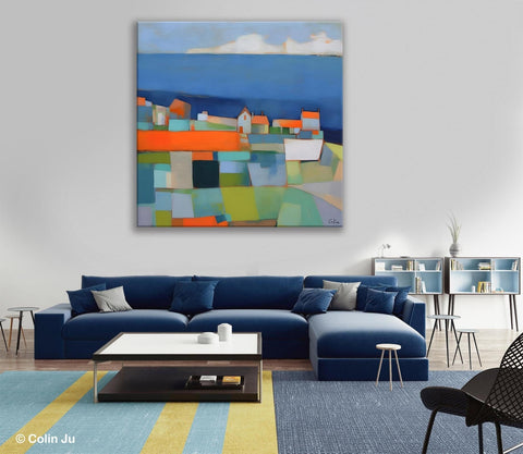 Landscape Canvas Paintings, Original Abstract Wall Art Paintings, Modern Wall Art Painting for Living Room, Acrylic Painting on Canvas-Art Painting Canvas