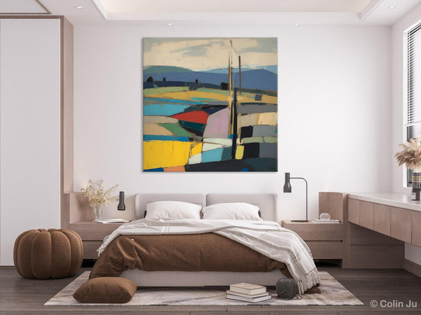 Original Landscape Wall Art Paintings, Abstract Wall Art Painting for Living Room, Landscape Canvas Paintings, Acrylic Painting on Canvas-Art Painting Canvas