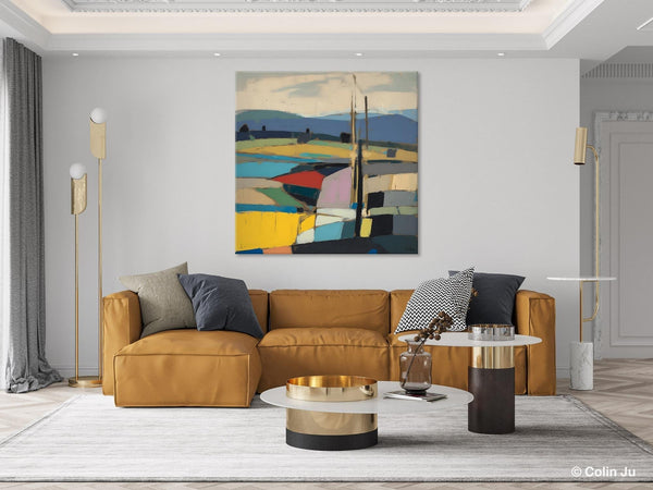 Original Landscape Wall Art Paintings, Abstract Wall Art Painting for Living Room, Landscape Canvas Paintings, Acrylic Painting on Canvas-Art Painting Canvas