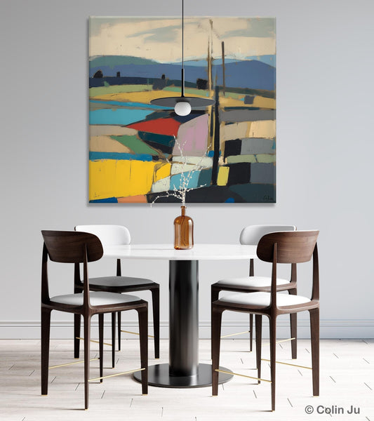 Original Landscape Wall Art Paintings, Abstract Wall Art Painting for Living Room, Landscape Canvas Paintings, Acrylic Painting on Canvas-Art Painting Canvas