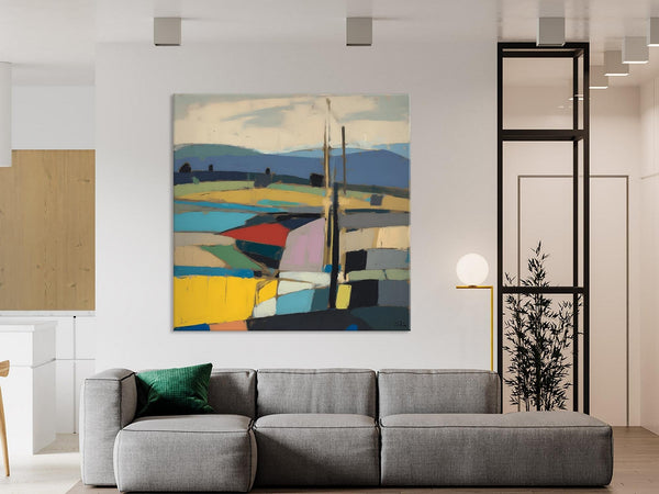 Original Landscape Wall Art Paintings, Abstract Wall Art Painting for Living Room, Landscape Canvas Paintings, Acrylic Painting on Canvas-Art Painting Canvas