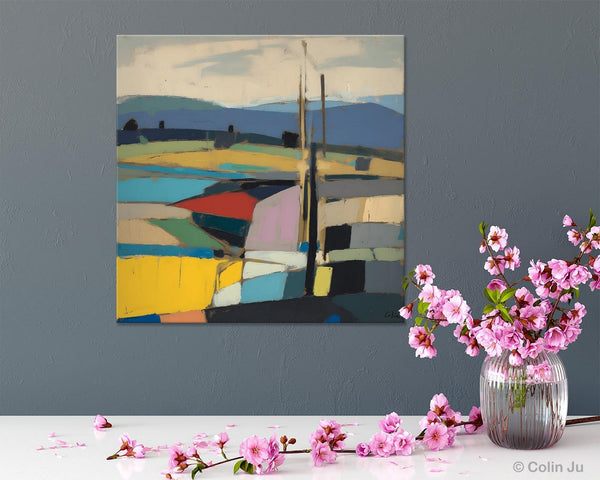Original Landscape Wall Art Paintings, Abstract Wall Art Painting for Living Room, Landscape Canvas Paintings, Acrylic Painting on Canvas-Art Painting Canvas