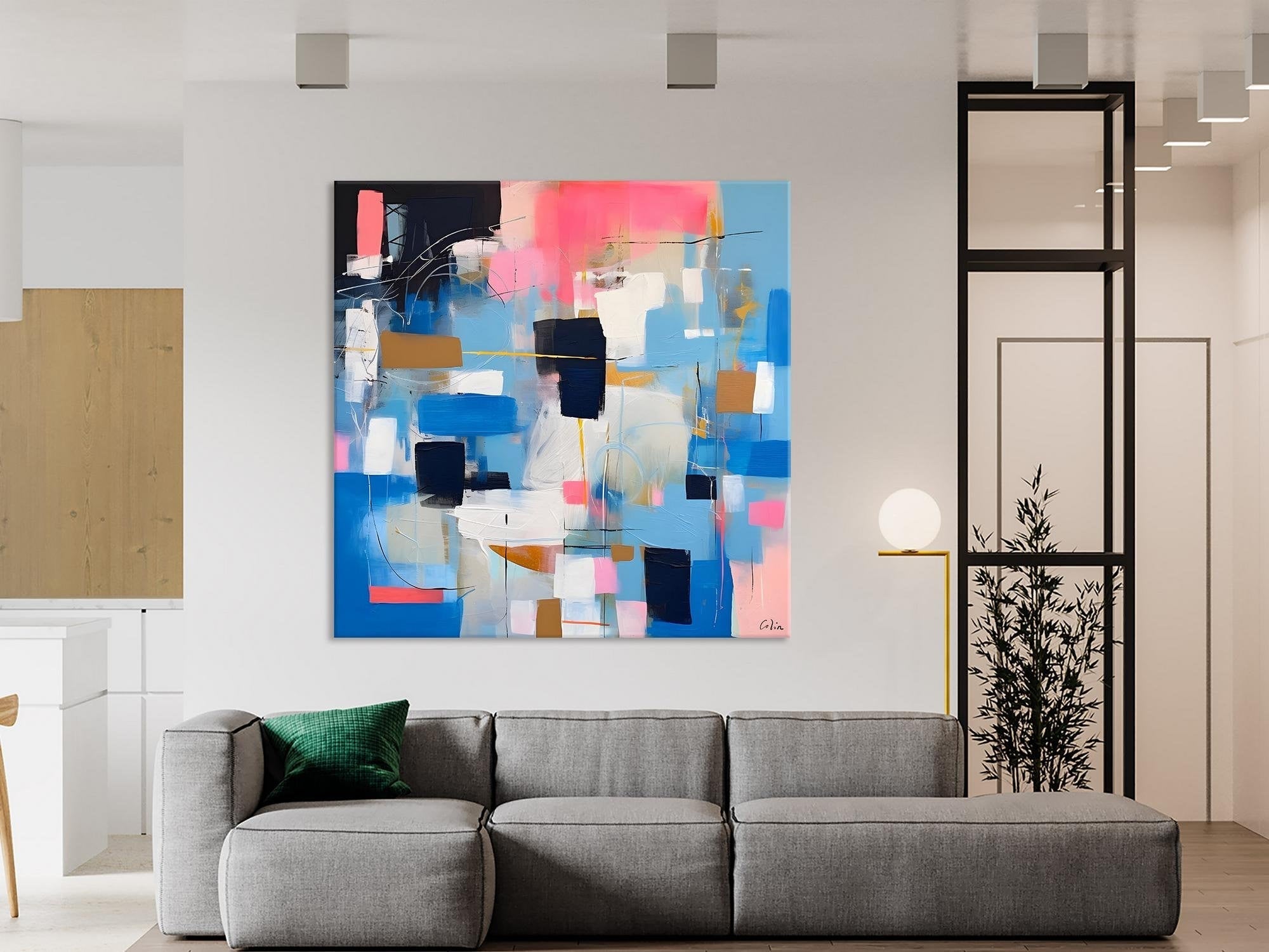 Modern Canvas Paintings, Contemporary Canvas Art, Original Modern Wall Art, Modern Acrylic Artwork, Large Abstract Painting for Dining Room-Art Painting Canvas