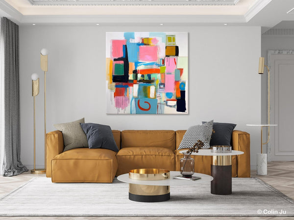 Contemporary Canvas Art, Original Modern Wall Art, Modern Canvas Paintings, Modern Acrylic Artwork, Large Abstract Painting for Dining Room-Art Painting Canvas