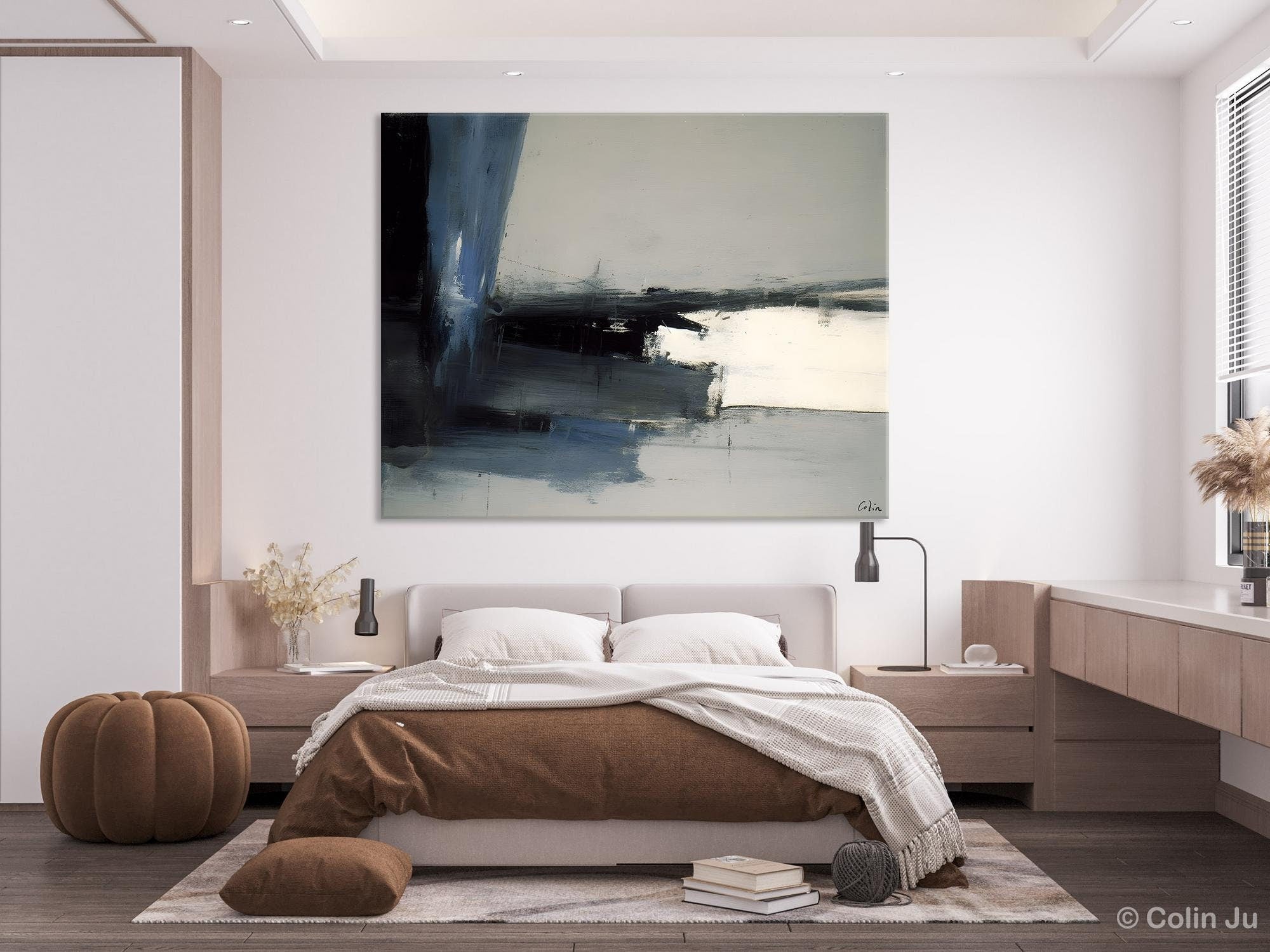 Extra Large Abstract Painting for Bedroom, Large Original Abstract Wall Art, Contemporary Acrylic Paintings, Abstract Paintings on Canvas-Art Painting Canvas