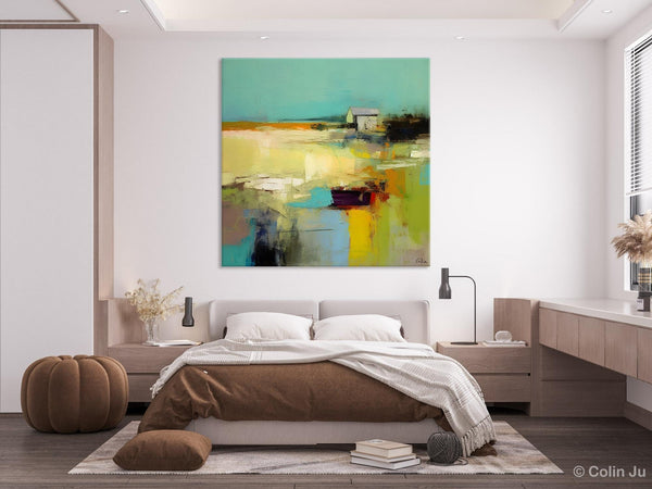 Landscape Canvas Paintings, Original Landscape Paintings, Abstract Wall Art Painting for Living Room, Oversized Acrylic Painting on Canvas-Art Painting Canvas