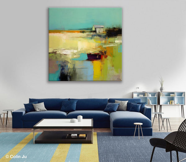 Landscape Canvas Paintings, Original Landscape Paintings, Abstract Wall Art Painting for Living Room, Oversized Acrylic Painting on Canvas-Art Painting Canvas