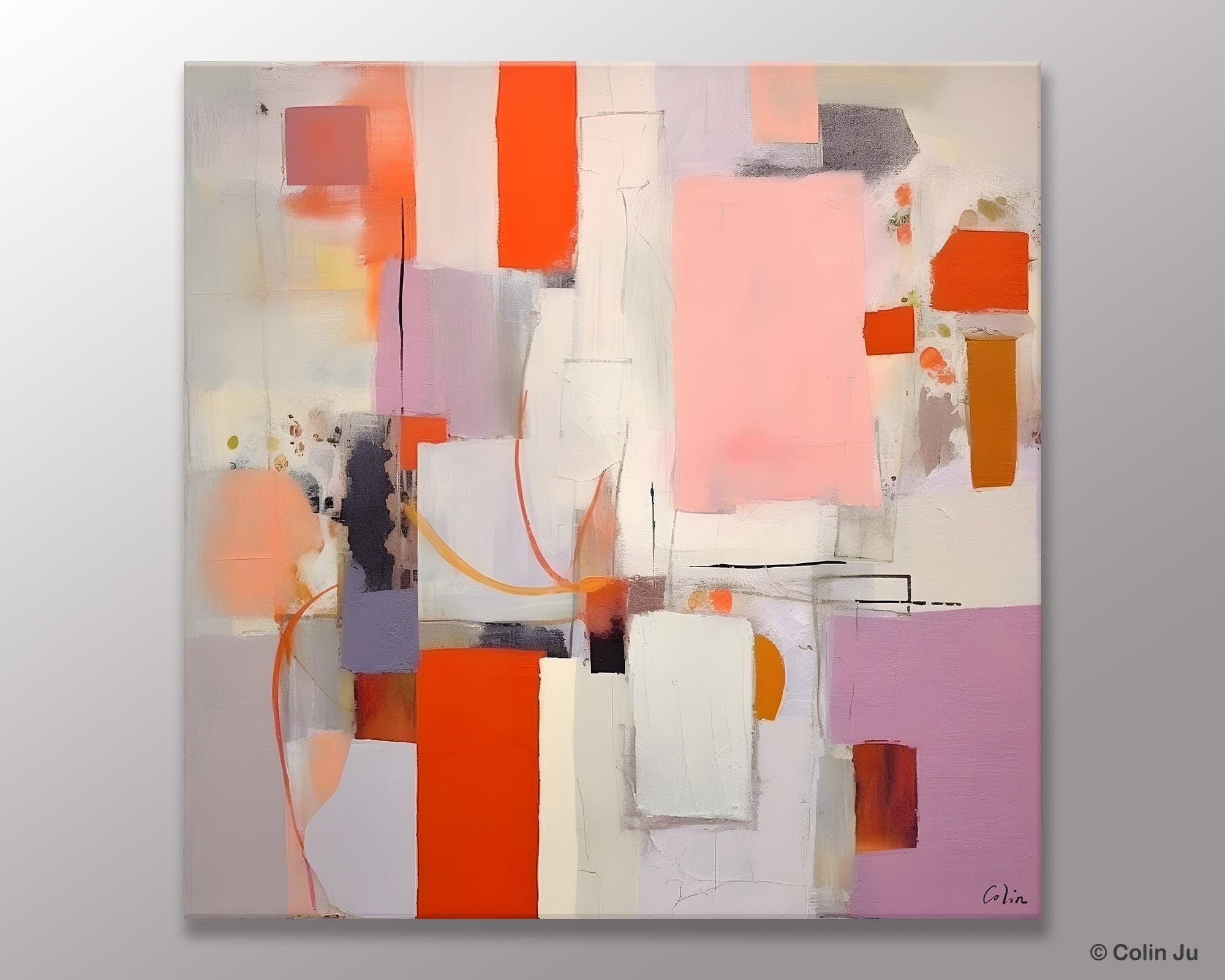 Original Abstract Wall Art, Modern Canvas Paintings, Large Abstract Painting for Bedroom, Modern Acrylic Artwork, Contemporary Canvas Art-Art Painting Canvas